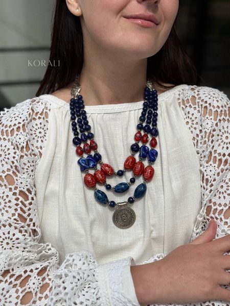 Necklace "Wreath of Time" made of natural stones 676 photo