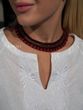 "Char-zillia" Black and Red Beaded Necklace 2539 photo