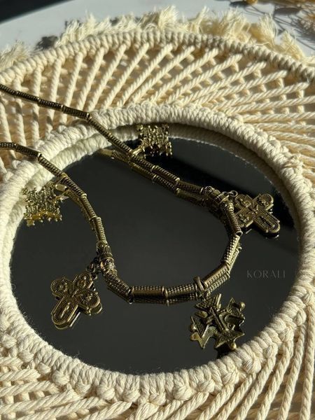 Brass necklace "Worldview" 677 photo