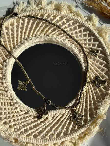 Brass necklace "Worldview" 677 photo
