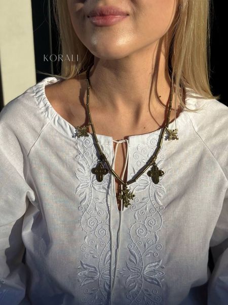 Brass necklace "Worldview" 677 photo