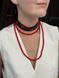Set of choker "Poltava Roses" and red necklace 1014 photo 1