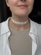 Ribbon necklace "Zori" white with gold inserts 715 photo 4