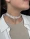 Ribbon necklace "Zori" white with gold inserts 715 photo 3