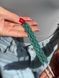 Silk scarf "Weave of Dreams" emerald with gold pattern 1072 photo 2