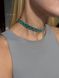Silk scarf "Weave of Dreams" emerald with gold pattern 1072 photo 1