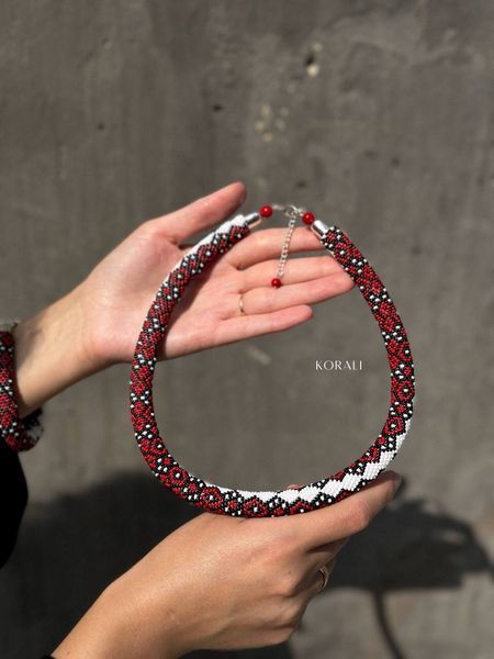 Necklace "Justina" red 1048 photo