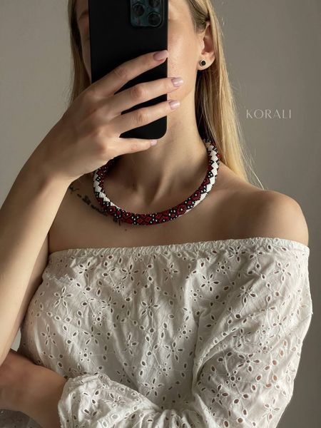 Necklace "Justina" red 1048 photo