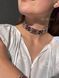 "Embroidered" choker is silver with red and black splashes 442 photo 1