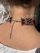 "Embroidered" choker is silver with red and black splashes 442 photo 2