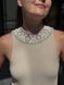 "Stephania" transparent silk scarf with white and silver pattern 756 photo 2