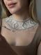 "Stephania" transparent silk scarf with white and silver pattern 756 photo 4