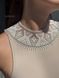 "Stephania" transparent silk scarf with white and silver pattern 756 photo 1