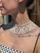 "Stephania" transparent silk scarf with white and silver pattern 756 photo 3