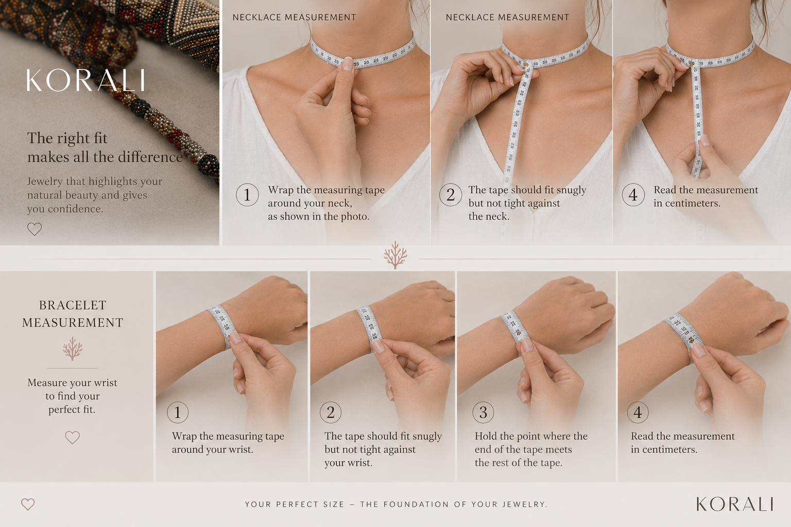 How to measure your neck and wrist for handmade jewelry
